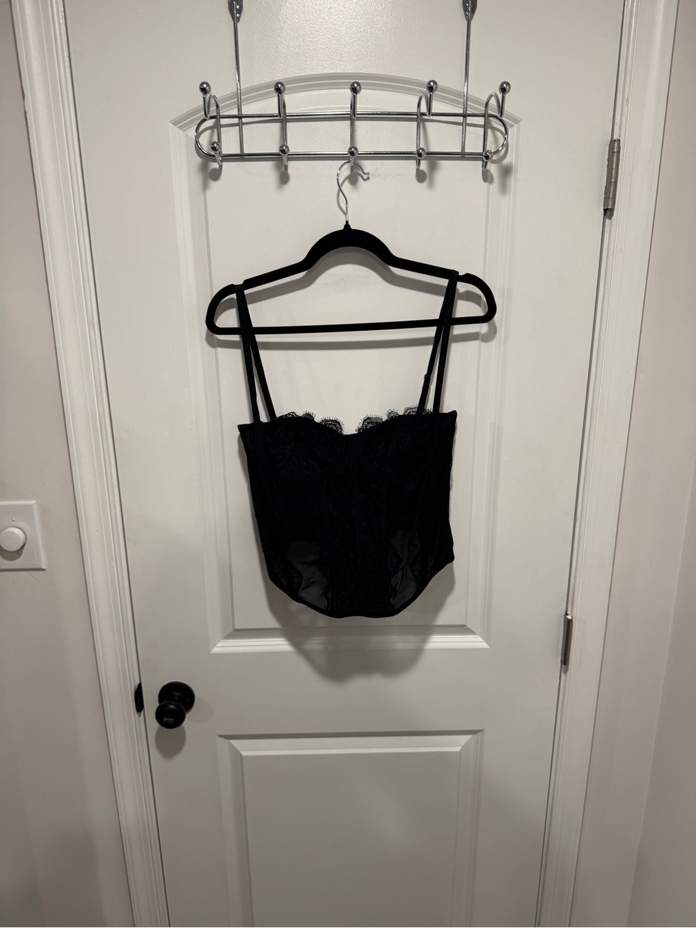 Lace-Trim Black Bustier Tank - Women Intimates